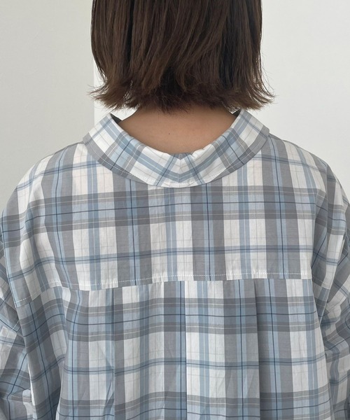PAGEBOY(ページボーイ)の「クリアチェックBIGシャツ(シャツ/ブラウス・レディース・レッド/グリーン/グレー系その他・FREE)」の10枚目の写真