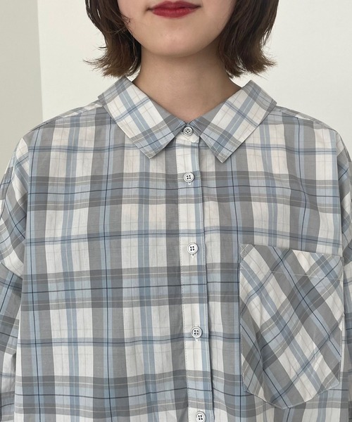 PAGEBOY(ページボーイ)の「クリアチェックBIGシャツ(シャツ/ブラウス・レディース・レッド/グリーン/グレー系その他・FREE)」の19枚目の写真