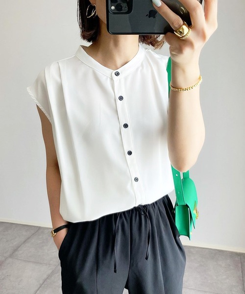 Emma Taylor（エマテイラー）の「イージーケアスクエアカラー2WAYシャツ（シャツ/ブラウス・レディース・ホワイト/ネイビー/カーキ/ベージュ・FREE）」の16枚目の写真