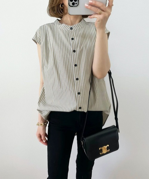 Emma Taylor（エマテイラー）の「イージーケアスクエアカラー2WAYシャツ（シャツ/ブラウス・レディース・ホワイト/ネイビー/カーキ/ベージュ・FREE）」の20枚目の写真