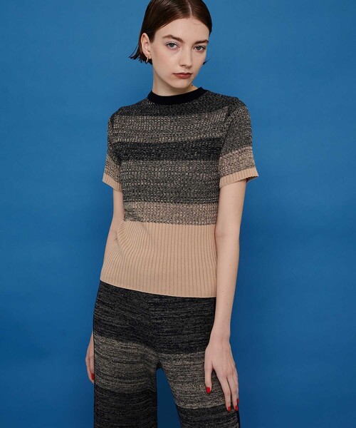 CITY TOKYO（シティトウキョウ）の「ウォッシャブルグラデーションニットトップス（ニット/セーター・レディース・ネイビー/ブルー/グリーン・FREE）」の3枚目の写真