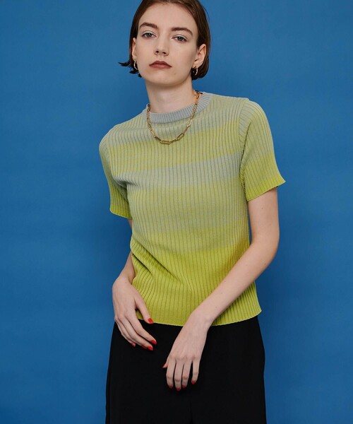 CITY TOKYO（シティトウキョウ）の「ウォッシャブルグラデーションニットトップス（ニット/セーター・レディース・ネイビー/ブルー/グリーン・FREE）」の21枚目の写真