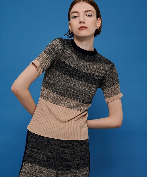 CITY TOKYO（シティトウキョウ）の「ウォッシャブルグラデーションニットトップス（ニット/セーター・レディース・ネイビー/ブルー/グリーン・FREE）」の4枚目の写真