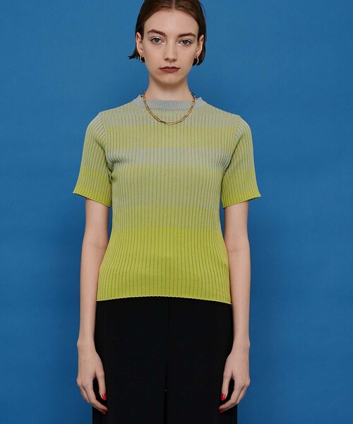 CITY TOKYO（シティトウキョウ）の「ウォッシャブルグラデーションニットトップス（ニット/セーター・レディース・ネイビー/ブルー/グリーン・FREE）」の9枚目の写真