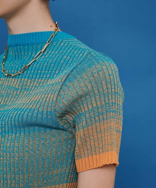 CITY TOKYO（シティトウキョウ）の「ウォッシャブルグラデーションニットトップス（ニット/セーター・レディース・ネイビー/ブルー/グリーン・FREE）」の6枚目の写真