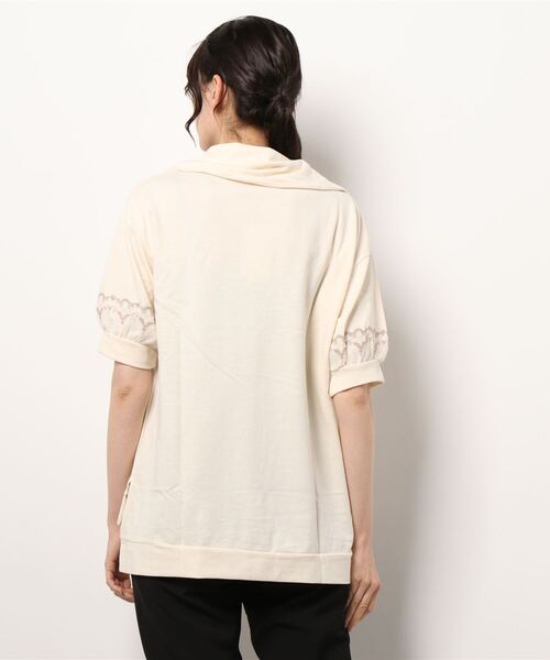 axes femme(アクシーズファム)の「袖レースハーフジップパーカー(Tシャツ/カットソー・レディース・ピンク/モカ/キナリ・FREE)」の6枚目の写真