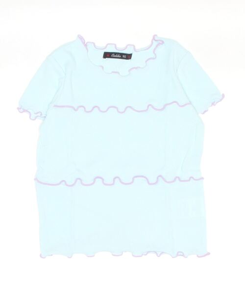 Caldia(カルディア)の「CA配色メローテレコTシャツ(Tシャツ/カットソー・キッズ・ライトブルー/パープル/ピンク・90/100/110/120/130)」の1枚目の写真
