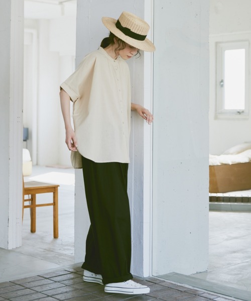 Libra Cue（リブラ キュー）の「バンドカラーボリュームブラウス（シャツ/ブラウス・レディース・ブラック/ナチュラル/グレー/グリーン/ブルー・FREE）」の19枚目の写真