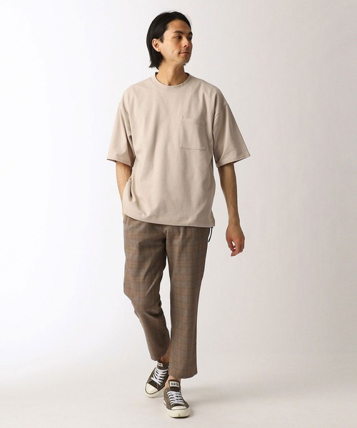 Grand PARK(グランドパーク)の「ドライタッチ裾コードポケットTシャツ(Tシャツ/カットソー・メンズ・チャコールグレー/ベージュ/オフホワイト・MEDIUM/LARGE)」の10枚目の写真