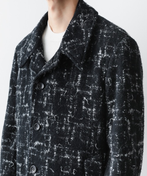 ATTACHMENT（アタッチメント）の「ジャカードツイード ハーフコート / SPLASHED TWEED HALF COAT（テーラードジャケット・メンズ・ブラック/オフホワイト・2/1）」の8枚目の写真