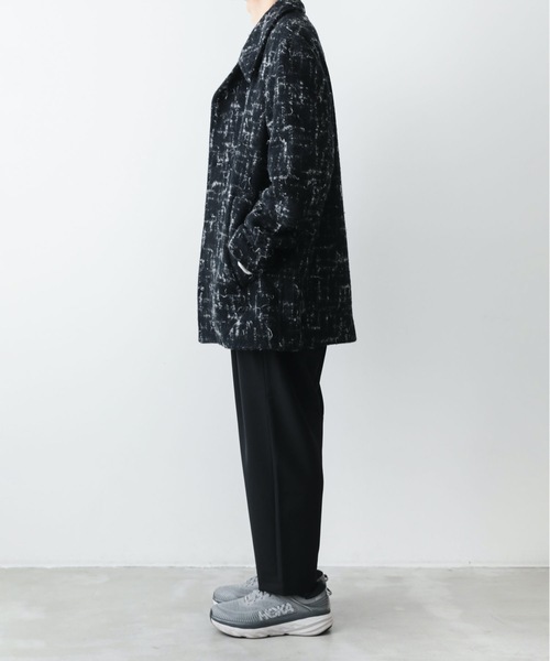 ATTACHMENT（アタッチメント）の「ジャカードツイード ハーフコート / SPLASHED TWEED HALF COAT（テーラードジャケット・メンズ・ブラック/オフホワイト・2/1）」の12枚目の写真