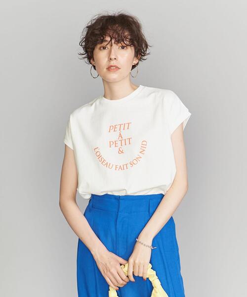 BEAUTY&YOUTH UNITED ARROWS(ビューティーアンドユースユナイテッドアローズ)の「コットン ロゴプリント フレンチスリーブ Tシャツ(Tシャツ/カットソー・レディース・ホワイト/ダークグレー/ライトピンク・FREE)」の2枚目の写真