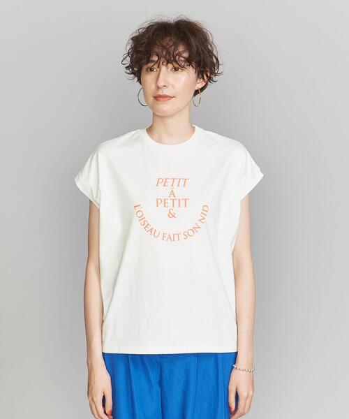 BEAUTY&YOUTH UNITED ARROWS(ビューティーアンドユースユナイテッドアローズ)の「コットン ロゴプリント フレンチスリーブ Tシャツ(Tシャツ/カットソー・レディース・ホワイト/ダークグレー/ライトピンク・FREE)」の4枚目の写真