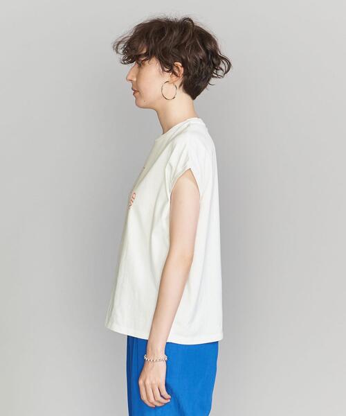 BEAUTY&YOUTH UNITED ARROWS(ビューティーアンドユースユナイテッドアローズ)の「コットン ロゴプリント フレンチスリーブ Tシャツ(Tシャツ/カットソー・レディース・ホワイト/ダークグレー/ライトピンク・FREE)」の5枚目の写真