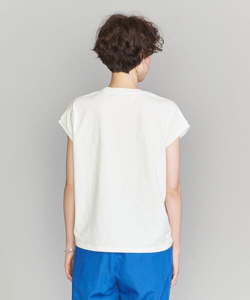 BEAUTY&YOUTH UNITED ARROWS(ビューティーアンドユースユナイテッドアローズ)の「コットン ロゴプリント フレンチスリーブ Tシャツ(Tシャツ/カットソー・レディース・ホワイト/ダークグレー/ライトピンク・FREE)」の6枚目の写真