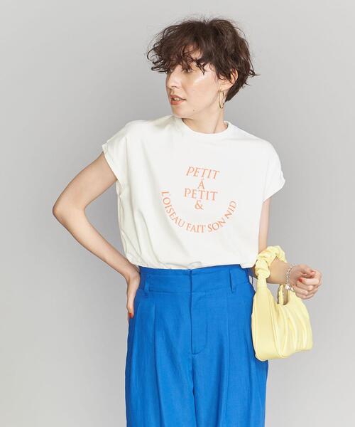 BEAUTY&YOUTH UNITED ARROWS(ビューティーアンドユースユナイテッドアローズ)の「コットン ロゴプリント フレンチスリーブ Tシャツ(Tシャツ/カットソー・レディース・ホワイト/ダークグレー/ライトピンク・FREE)」の7枚目の写真