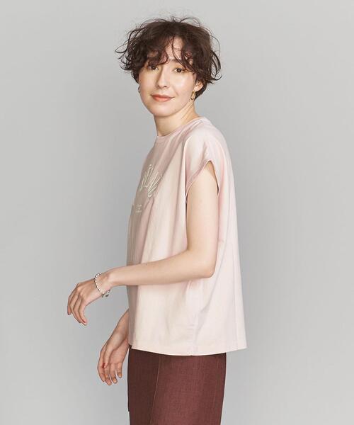 BEAUTY&YOUTH UNITED ARROWS(ビューティーアンドユースユナイテッドアローズ)の「コットン ロゴプリント フレンチスリーブ Tシャツ(Tシャツ/カットソー・レディース・ホワイト/ダークグレー/ライトピンク・FREE)」の10枚目の写真