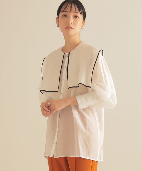 BeAMS DOT（ビームスドット）の「BeAMS DOT / 配色セーラーカラーブラウス（シャツ/ブラウス・レディース・ホワイト/ブラック/ケリー・FREE）」の21枚目の写真