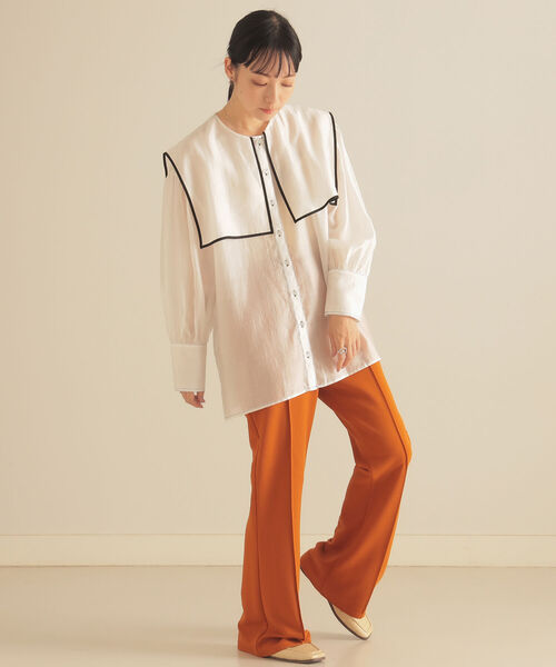 BeAMS DOT（ビームスドット）の「BeAMS DOT / 配色セーラーカラーブラウス（シャツ/ブラウス・レディース・ホワイト/ブラック/ケリー・FREE）」の18枚目の写真