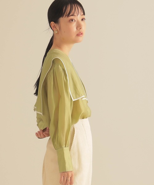 BeAMS DOT（ビームスドット）の「BeAMS DOT / 配色セーラーカラーブラウス（シャツ/ブラウス・レディース・ホワイト/ブラック/ケリー・FREE）」の19枚目の写真