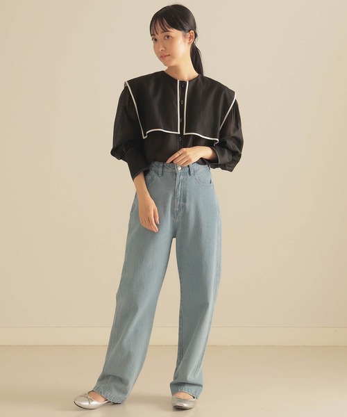 BeAMS DOT（ビームスドット）の「BeAMS DOT / 配色セーラーカラーブラウス（シャツ/ブラウス・レディース・ホワイト/ブラック/ケリー・FREE）」の11枚目の写真