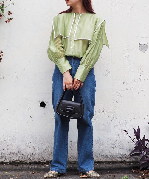 BeAMS DOT（ビームスドット）の「BeAMS DOT / 配色セーラーカラーブラウス（シャツ/ブラウス・レディース・ホワイト/ブラック/ケリー・FREE）」の22枚目の写真