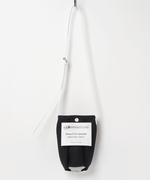 beautiful people(ビューティフルピープル)の「beautiful people lining logo pocket document case 7245611966(ショルダーバッグ・レディース・ブラック/ホワイト・FREE)」の10枚目の写真