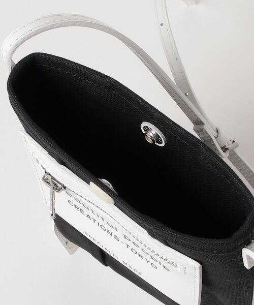 beautiful people(ビューティフルピープル)の「beautiful people lining logo pocket document case 7245611966(ショルダーバッグ・レディース・ブラック/ホワイト・FREE)」の12枚目の写真