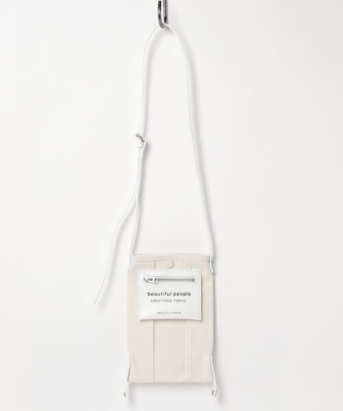 beautiful people(ビューティフルピープル)の「beautiful people lining logo pocket document case 7245611966(ショルダーバッグ・レディース・ブラック/ホワイト・FREE)」の7枚目の写真