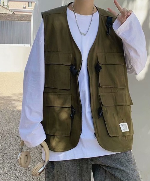 MGV（エムジーヴィー）の「フロントビッグポケットフィッシングベスト（ベスト・メンズ・ホワイト/カーキ/ブラック・LARGE/X-LARGE/MEDIUM）」の3枚目の写真