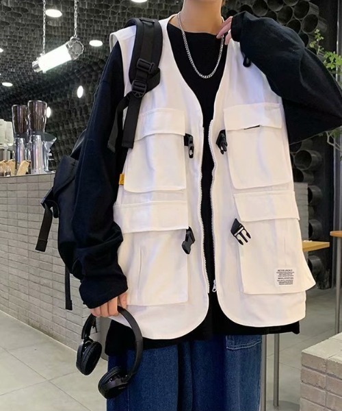 MGV（エムジーヴィー）の「フロントビッグポケットフィッシングベスト（ベスト・メンズ・ホワイト/カーキ/ブラック・LARGE/X-LARGE/MEDIUM）」の14枚目の写真