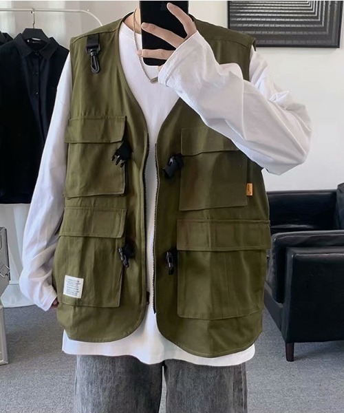 MGV（エムジーヴィー）の「フロントビッグポケットフィッシングベスト（ベスト・メンズ・ホワイト/カーキ/ブラック・LARGE/X-LARGE/MEDIUM）」の10枚目の写真