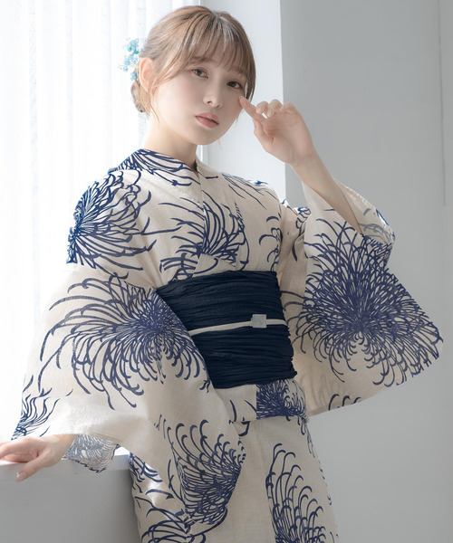 SOUBIEN(ソウビエン)の「選べるレディース浴衣2点セット (浴衣+帯)(浴衣・レディース・ブルー系その他/ベージュ系その他2/ベージュ系その他/ベージュ系その他3・FREE)」の3枚目の写真