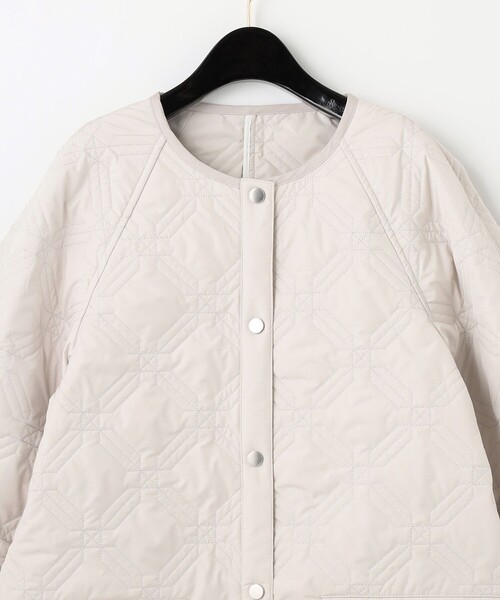 セール】キカ柄ライトキルティングコート（ノーカラーコート）｜GRACE