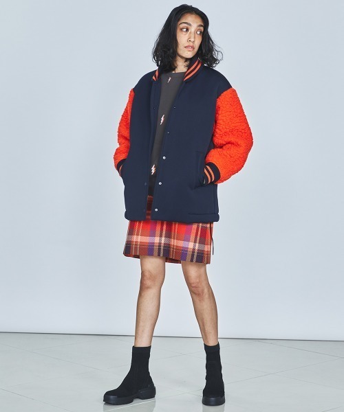 DOUBLE STANDARD CLOTHING(ダブルスタンダードクロージング)の「ボンディングロングランチコート(ブルゾン・レディース・ブラック/ネイビー・38/36)」の14枚目の写真