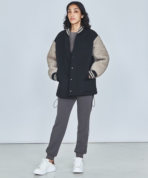 DOUBLE STANDARD CLOTHING(ダブルスタンダードクロージング)の「ボンディングロングランチコート(ブルゾン・レディース・ブラック/ネイビー・38/36)」の15枚目の写真