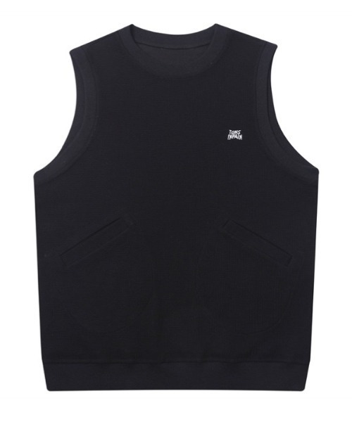 【TGNS/ツーガンズ】WAFFLE POCKET VEST/ワッフルベスト 重ね着 レイヤード スリーブレス