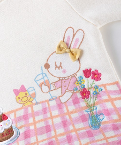 KP（ケーピー）の「日本製/うさぎのmimiちゃん裏毛トレーナー(100～130cm)（スウェット・キッズ・オフホワイト/ベビーピンク・110cm/100cm/120cm/130cm）」の6枚目の写真