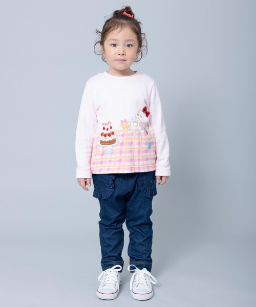 KP（ケーピー）の「日本製/うさぎのmimiちゃん裏毛トレーナー(100～130cm)（スウェット・キッズ・オフホワイト/ベビーピンク・110cm/100cm/120cm/130cm）」の5枚目の写真