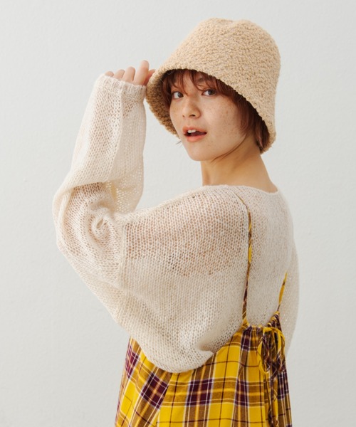 MERLOT(メルロー)の「モヘアタッチシアーニット(ニット/セーター・レディース・ブラウン/ブルー/ナチュラル・FREE)」の14枚目の写真