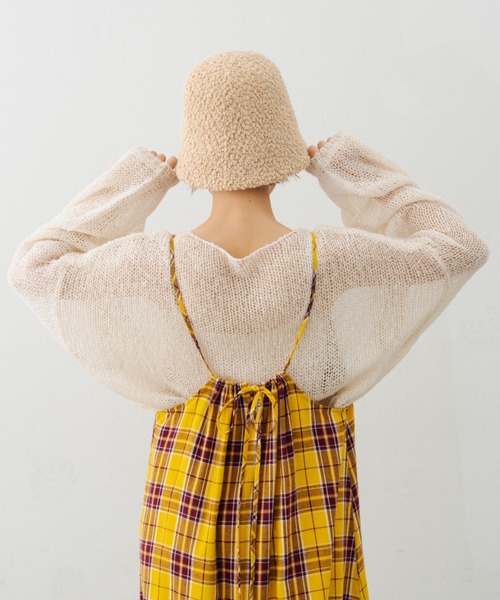 MERLOT(メルロー)の「モヘアタッチシアーニット(ニット/セーター・レディース・ブラウン/ブルー/ナチュラル・FREE)」の15枚目の写真