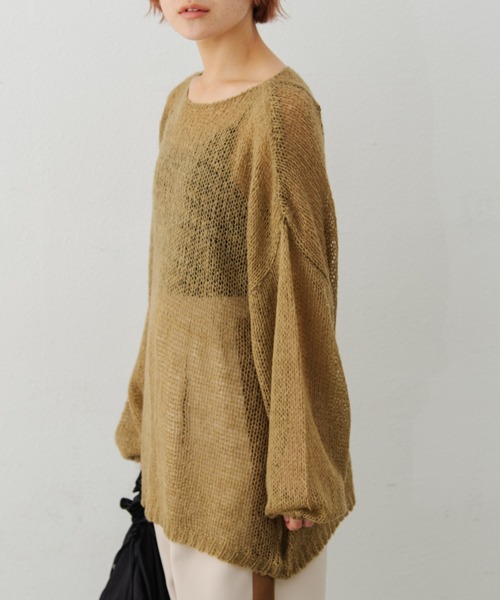 MERLOT(メルロー)の「モヘアタッチシアーニット(ニット/セーター・レディース・ブラウン/ブルー/ナチュラル・FREE)」の22枚目の写真