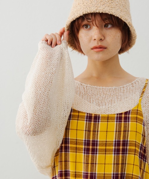 MERLOT(メルロー)の「モヘアタッチシアーニット(ニット/セーター・レディース・ブラウン/ブルー/ナチュラル・FREE)」の12枚目の写真