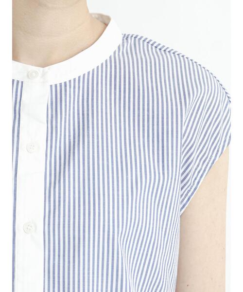 Te chichi TERRASSE（テチチテラス）の「バンドカラーチュニックブラウス（シャツ/ブラウス・レディース・オフホワイト/ブルー/ブラック・ﾌﾘ-）」の14枚目の写真