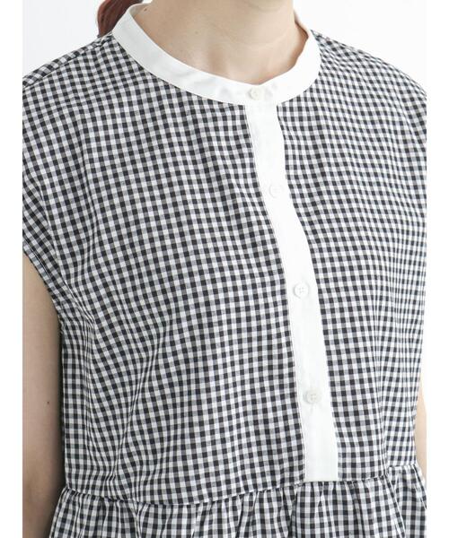 Te chichi TERRASSE（テチチテラス）の「バンドカラーチュニックブラウス（シャツ/ブラウス・レディース・オフホワイト/ブルー/ブラック・ﾌﾘ-）」の19枚目の写真