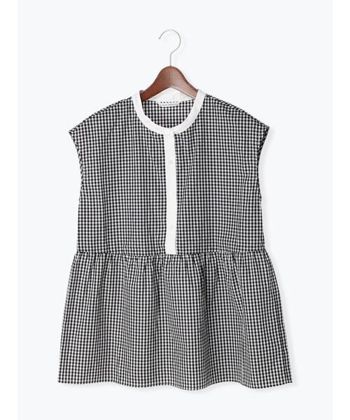 Te chichi TERRASSE（テチチテラス）の「バンドカラーチュニックブラウス（シャツ/ブラウス・レディース・オフホワイト/ブルー/ブラック・ﾌﾘ-）」の22枚目の写真