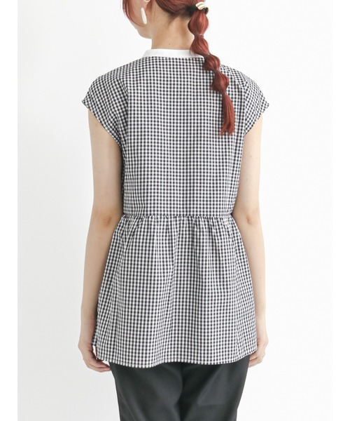 Te chichi TERRASSE（テチチテラス）の「バンドカラーチュニックブラウス（シャツ/ブラウス・レディース・オフホワイト/ブルー/ブラック・ﾌﾘ-）」の9枚目の写真