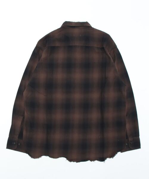 Lee（リー）の「Lee/リー COMPILATIONS OMBRE CHECK SHIRTS チェックシャツ（シャツ/ブラウス・メンズ・ブラウン/グレー/ブルー/レッド・SMALL/MEDIUM/LARGE/X-LARGE）」の5枚目の写真