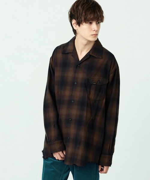 Lee（リー）の「Lee/リー COMPILATIONS OMBRE CHECK SHIRTS チェックシャツ（シャツ/ブラウス・メンズ・ブラウン/グレー/ブルー/レッド・SMALL/MEDIUM/LARGE/X-LARGE）」の3枚目の写真