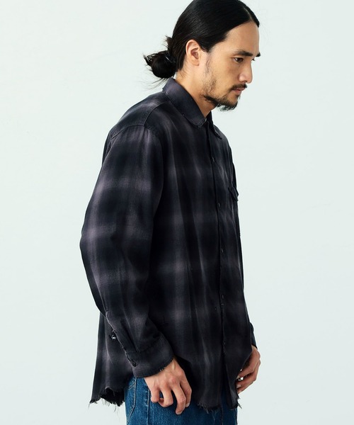 Lee（リー）の「Lee/リー COMPILATIONS OMBRE CHECK SHIRTS チェックシャツ（シャツ/ブラウス・メンズ・ブラウン/グレー/ブルー/レッド・SMALL/MEDIUM/LARGE/X-LARGE）」の8枚目の写真